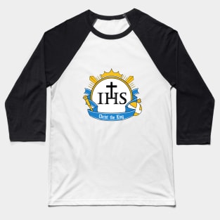 Christ the King Shine Logo (IHS) Baseball T-Shirt